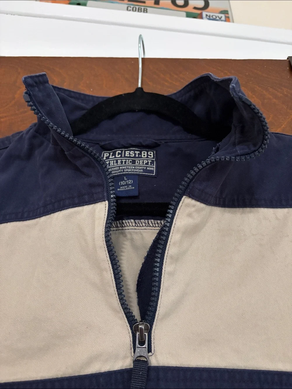 Place Est. 89 Quarter-Zip Rugby Shirt - Navy & Cream Stripes